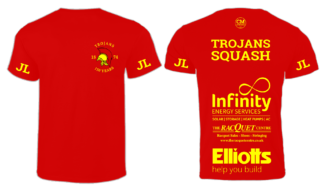 Trojans Squash | Men's T-Shirt | Fire Red