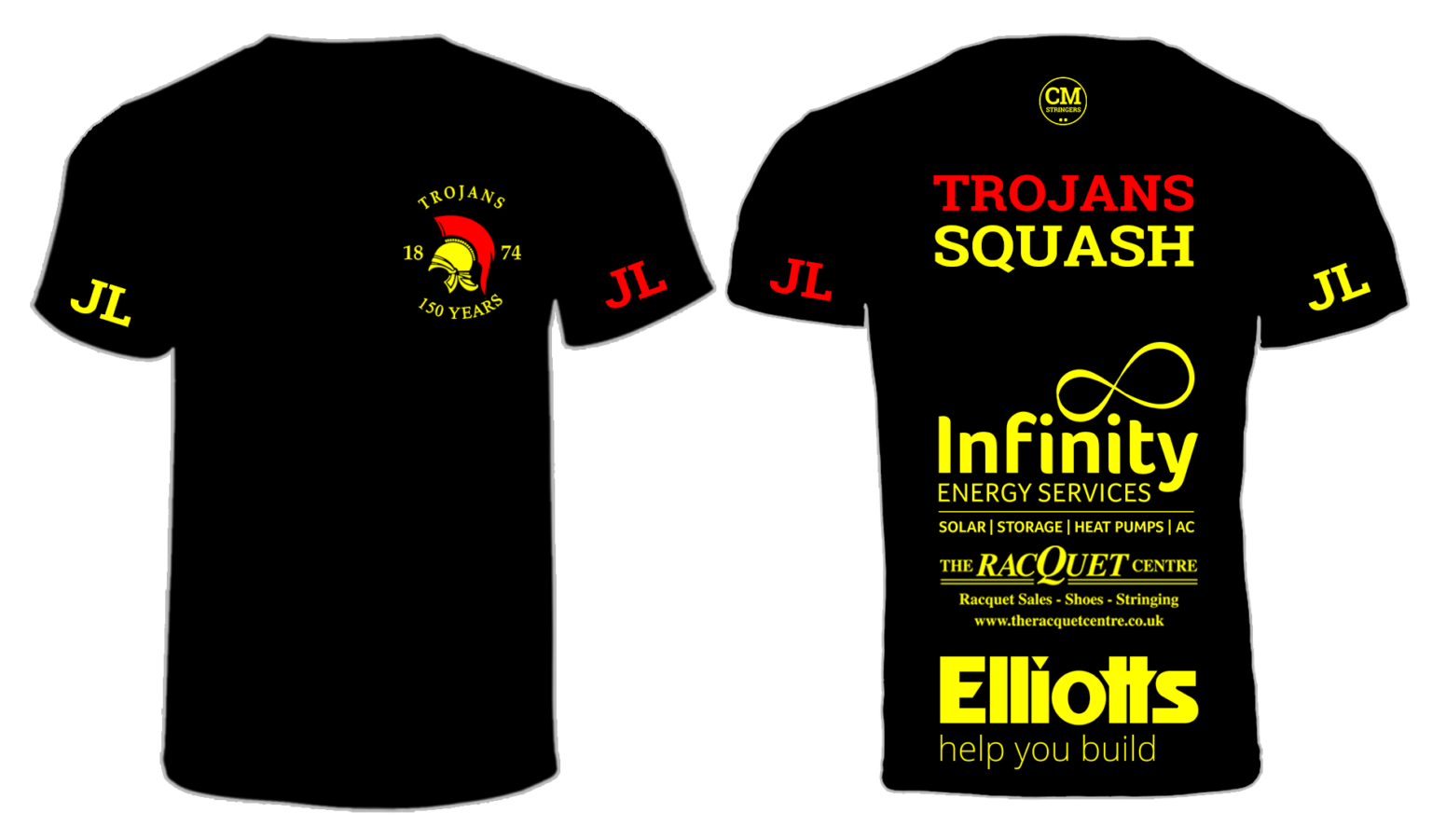 Trojans Squash | Men's T-Shirt | Jet Black