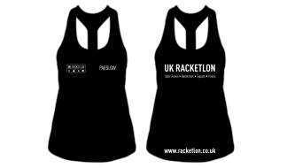 UK Racketlon | Ladies Vest | Jet Black