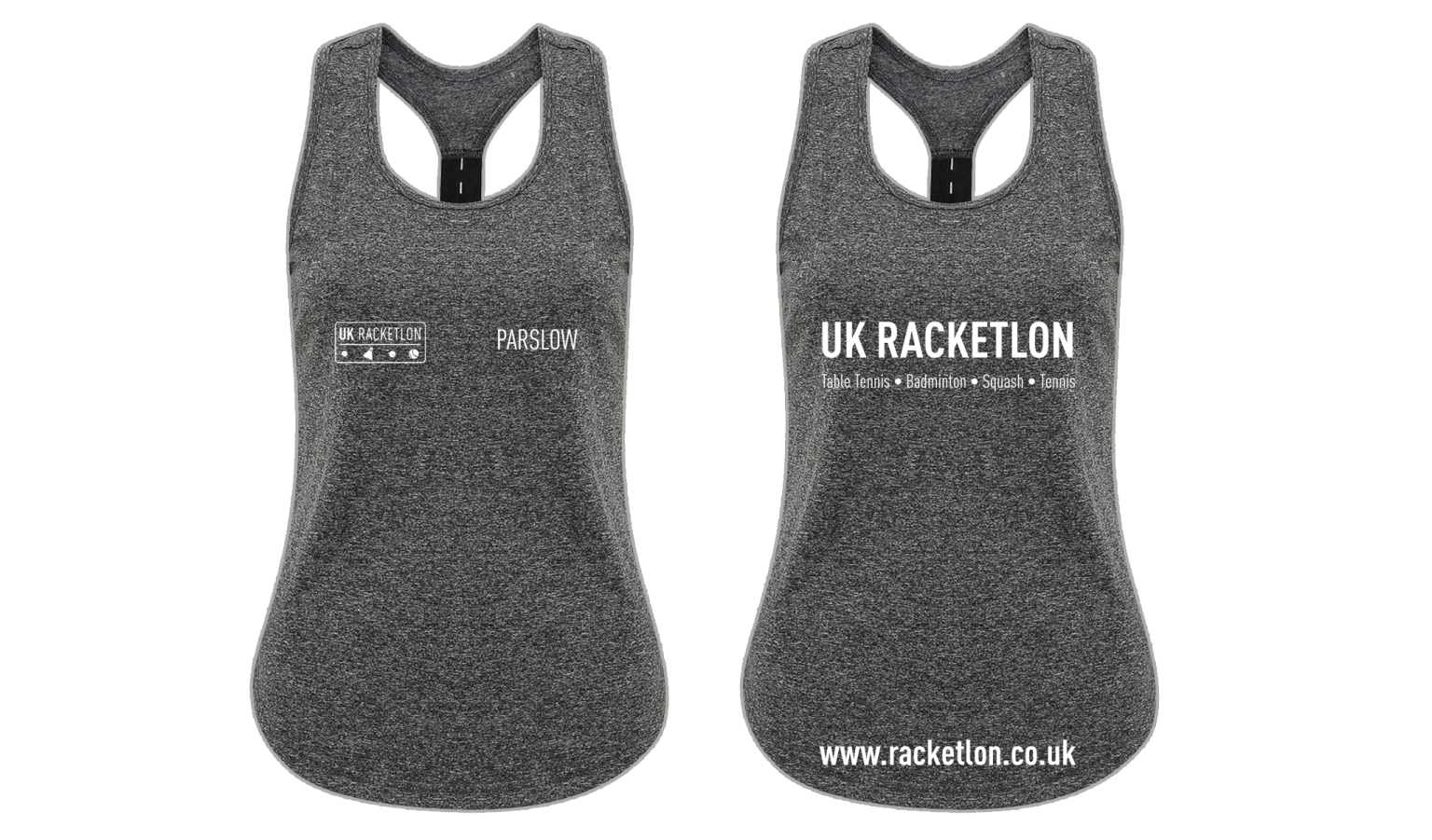 UK Racketlon | Ladies Vest | Black Melange
