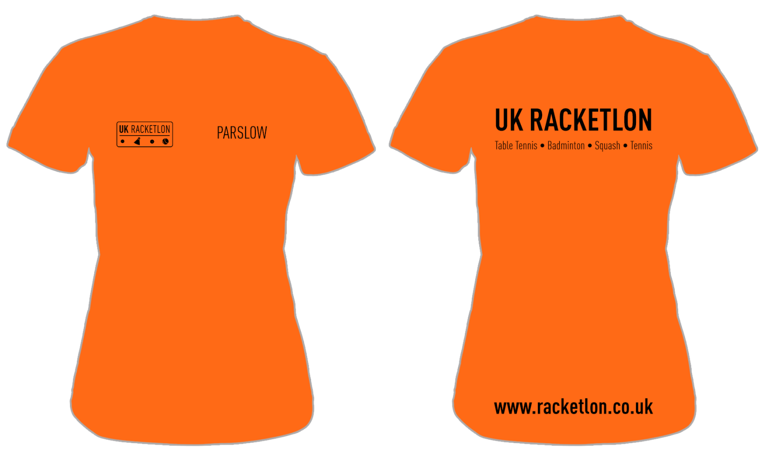 UK Racketlon | Ladies T-Shirt | Lightning Orange