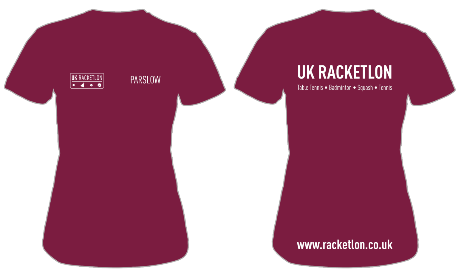 UK Racketlon | Ladies T-Shirt | Raspberry/Black Melange