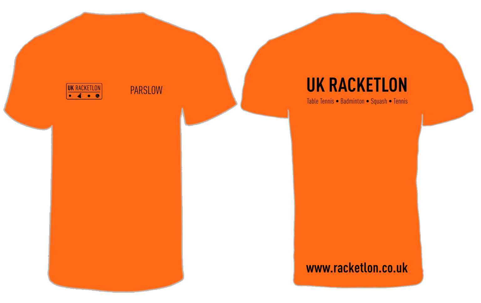 UK Racketlon | Men's T-Shirt | Lightning Orange